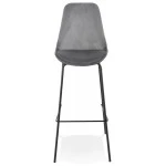 Paris Prix Tabouret De Bar En Velours "Lon" 115cm Gris