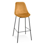 paris prix Tabouret de Bar en Velours "Lon" 115cm Moutarde