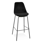 paris prix Tabouret de Bar en Velours "Lon" 115cm Noir