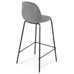 Paris Prix Tabouret De Bar En Velours "Sean" 89cm Gris