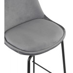 Paris Prix Tabouret De Bar En Velours "Sean" 89cm Gris