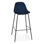 paris prix Tabouret de Bar en Velours "Sean" 99cm Bleu