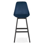 Paris Prix Tabouret De Bar En Velours "Vars" 113cm Bleu & Noir