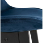 Paris Prix Tabouret De Bar En Velours "Vars" 113cm Bleu & Noir