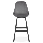 Paris Prix Tabouret De Bar En Velours "Vars" 113cm Gris & Noir