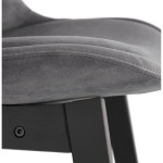 Paris Prix Tabouret De Bar En Velours "Vars" 113cm Gris & Noir