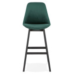 Paris Prix Tabouret De Bar En Velours "Vars" 113cm Vert & Noir