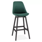 paris prix Tabouret de Bar en Velours "Vars" 113cm Vert & Noir