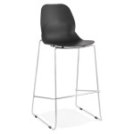 paris prix Tabouret de Bar "Layvin" 111cm Noir & Chromé