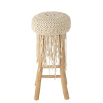 Paris Prix Tabouret De Bar Macramé "Pure Nature" 85cm Naturel