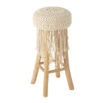 paris prix Tabouret de Bar Macramé "Pure Nature" 85cm Naturel