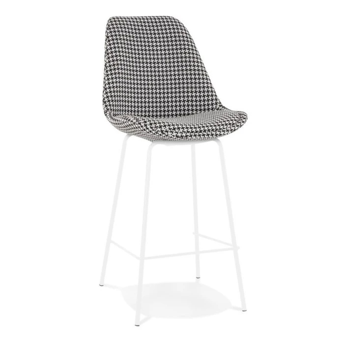 Paris Prix Tabouret De Bar Pied De Poule "Lon" 105cm Blanc