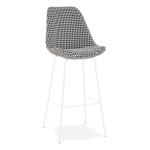 paris prix Tabouret de Bar Pied de Poule "Lon" 115cm Blanc