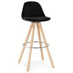 paris prix Tabouret de Bar Scandinave "Miro" 97cm Noir & Naturel