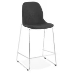 paris prix Tabouret de Bar "Tanjan" 101cm Gris Foncé & Chromé