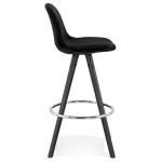 Paris Prix Tabouret De Bar Velours & Bois "Vinea" 87cm Noir