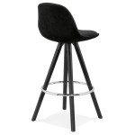 Paris Prix Tabouret De Bar Velours & Bois "Vinea" 87cm Noir