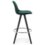 Paris Prix Tabouret De Bar Velours & Bois "Vinea" 87cm Vert