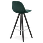 Paris Prix Tabouret De Bar Velours & Bois "Vinea" 87cm Vert