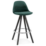 paris prix Tabouret de Bar Velours & Bois "Vinea" 87cm Vert