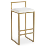 Paris Prix Tabouret De Bar Velours "Dakota" 80cm Crème & Or