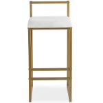 Paris Prix Tabouret De Bar Velours "Dakota" 80cm Crème & Or