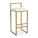 paris prix Tabouret de Bar Velours "Dakota" 80cm Crème & Or