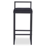 Paris Prix Tabouret De Bar Velours "Dakota" 80cm Noir