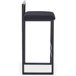 Paris Prix Tabouret De Bar Velours "Dakota" 80cm Noir