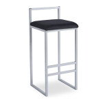 paris prix Tabouret de Bar Velours "Dakota" 80cm Noir & Argent