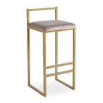 paris prix Tabouret de Bar Velours "Dakota" 80cm Taupe & Or
