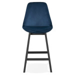 Paris Prix Tabouret De Bar Velours "Minor" 103cm Bleu & Noir