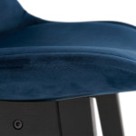 Paris Prix Tabouret De Bar Velours "Minor" 103cm Bleu & Noir