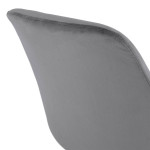 Paris Prix Tabouret De Bar Velours "Minor" 103cm Gris & Noir