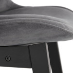Paris Prix Tabouret De Bar Velours "Minor" 103cm Gris & Noir