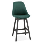 paris prix Tabouret de Bar Velours "Minor" 103cm Vert & Noir