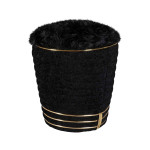 Paris Prix Tabouret Déco En Tissu "Doric" 50cm Noir & Or