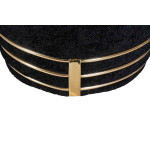 Paris Prix Tabouret Déco En Tissu "Doric" 50cm Noir & Or