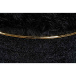 Paris Prix Tabouret Déco En Tissu "Doric" 50cm Noir & Or
