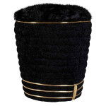 paris prix Tabouret Déco en Tissu "Doric" 50cm Noir & Or