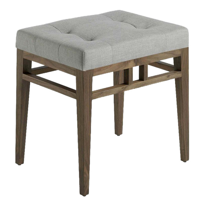 Paris Prix Tabouret Design En Bois & Tissu "Zapata" 48cm Gris