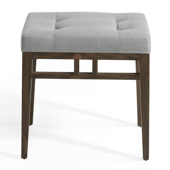 Paris Prix Tabouret Design En Bois & Tissu "Zapata" 48cm Gris