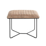 Paris Prix Tabouret Design En Cuir "Linor" 60cm Marron & Noir