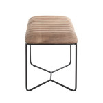 Paris Prix Tabouret Design En Cuir "Linor" 60cm Marron & Noir
