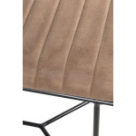 Paris Prix Tabouret Design En Cuir "Linor" 60cm Marron & Noir