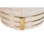 Paris Prix Tabouret Design En Tissu "Doric" 50cm Beige & Or