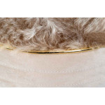 Paris Prix Tabouret Design En Tissu "Doric" 50cm Beige & Or