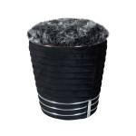 Paris Prix Tabouret Design En Tissu "Doric" 50cm Noir & Gris