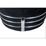 Paris Prix Tabouret Design En Tissu "Doric" 50cm Noir & Gris