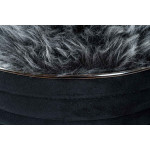 Paris Prix Tabouret Design En Tissu "Doric" 50cm Noir & Gris